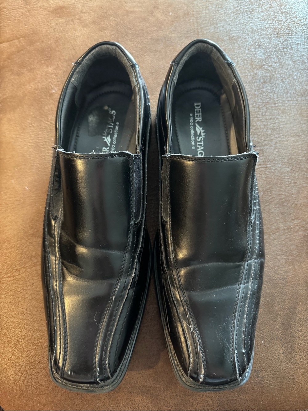 Deer Stags Black Men’s Slip-On Square-Toe Loafers 10W